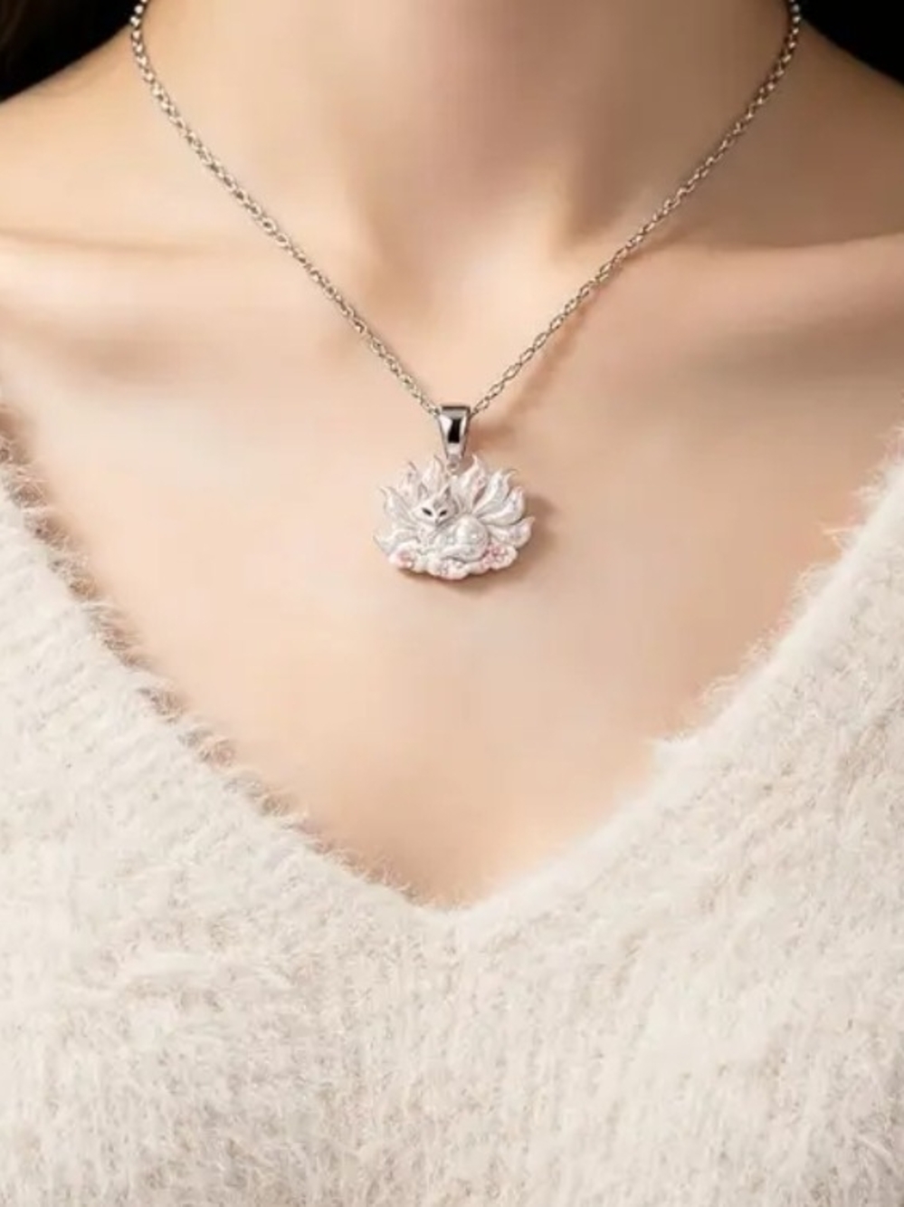 Fox Pendant Necklace - Elegant Women's Jewelry